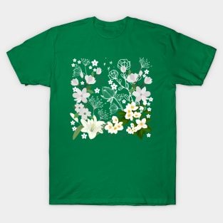 White Blossoms Courage_Green Jade T-Shirt